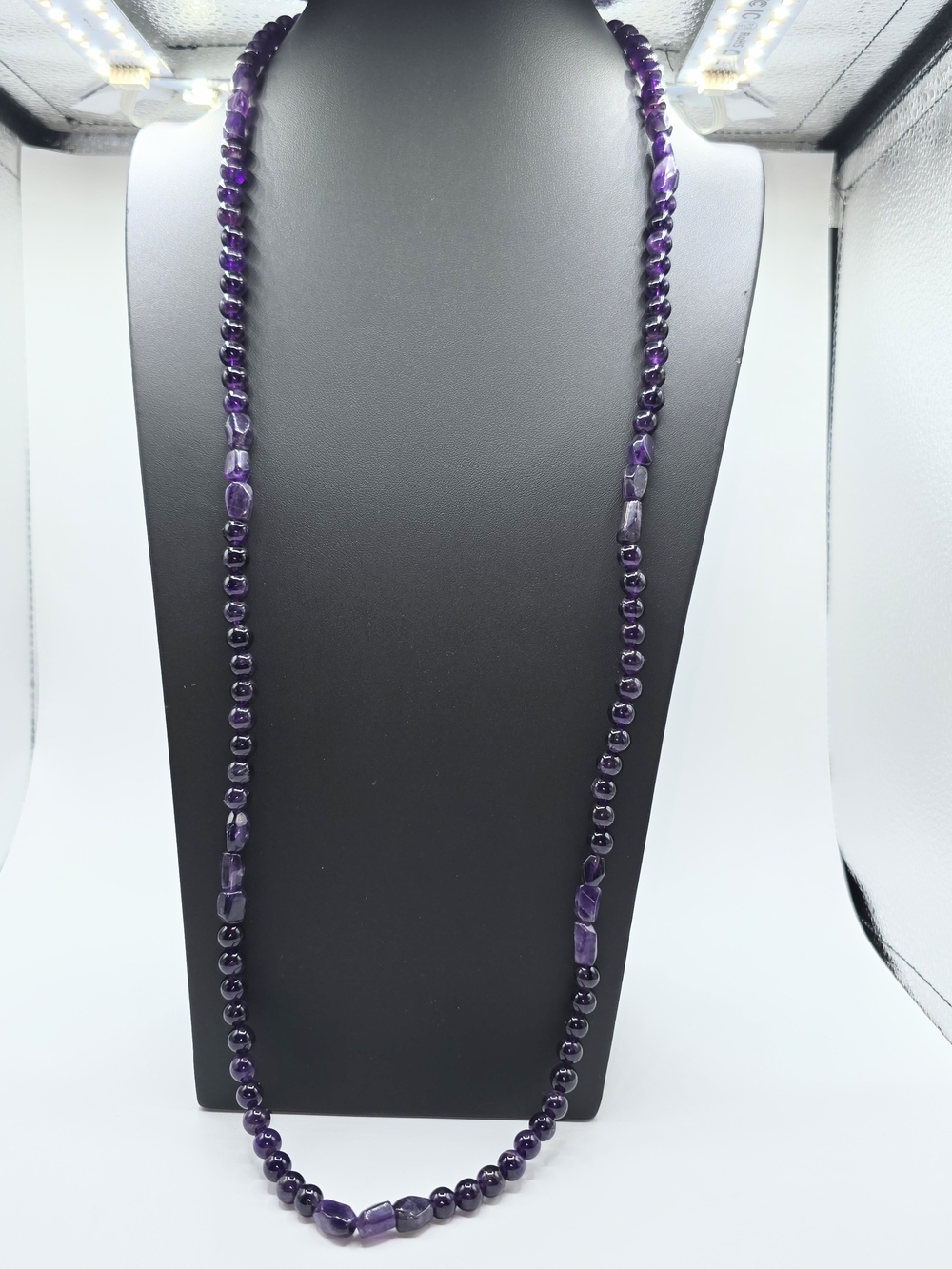 Jay King Amethyst Bead Necklace 38" Long, Mine Finds, Sterling Accent Purple DTR - Picture 2 of 8